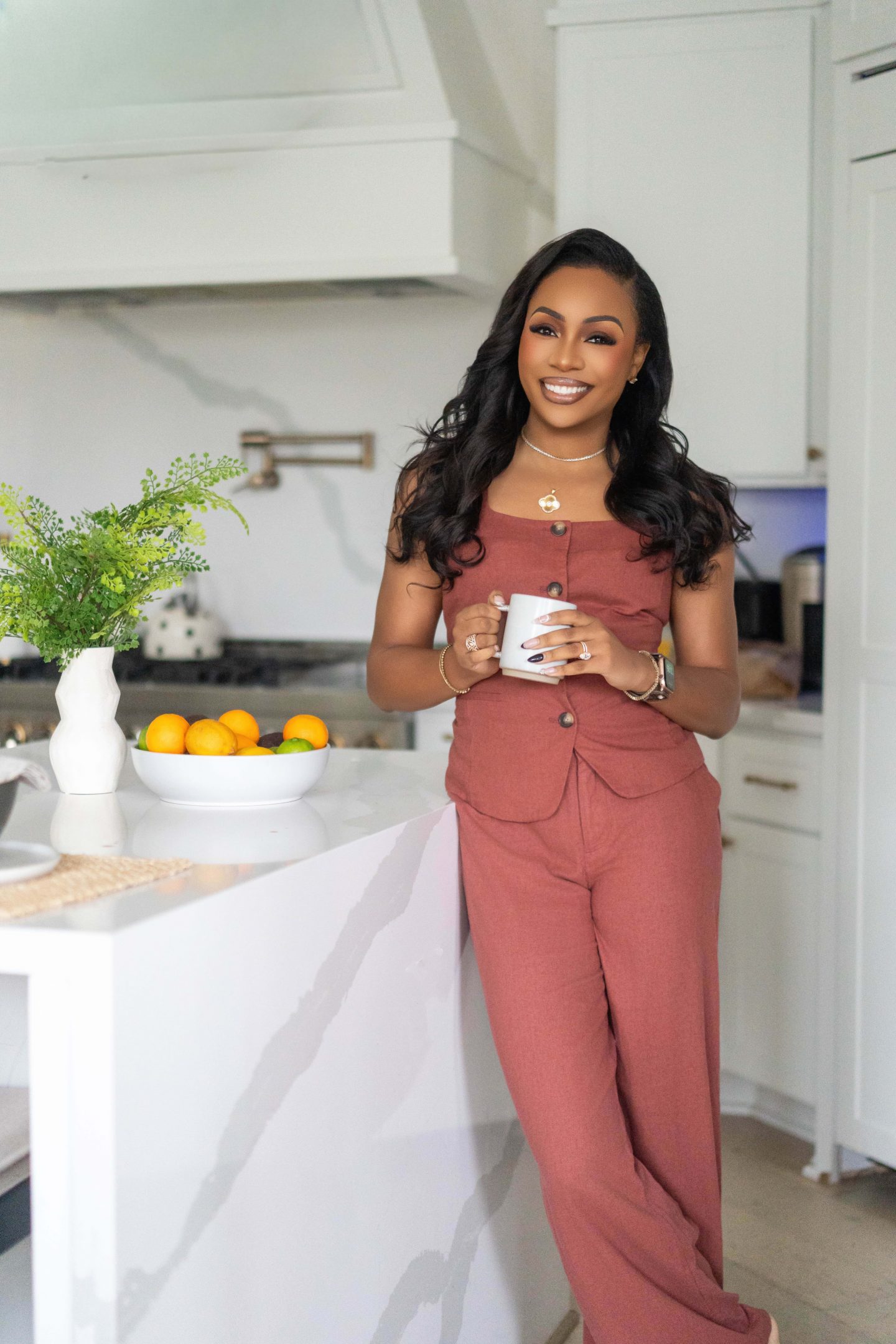 Courtney N. Williams social media influencer drinking tea