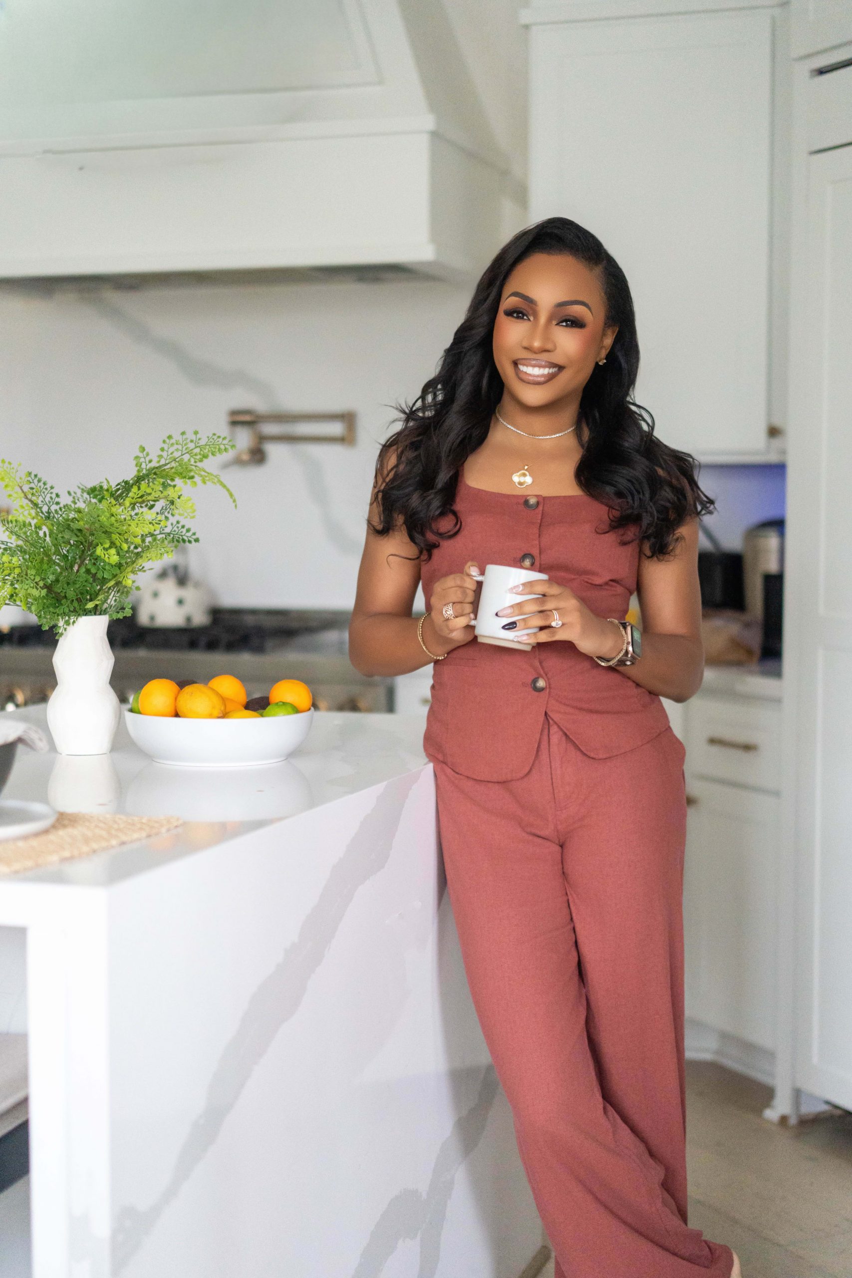 Courtney N. Williams social media influencer drinking tea